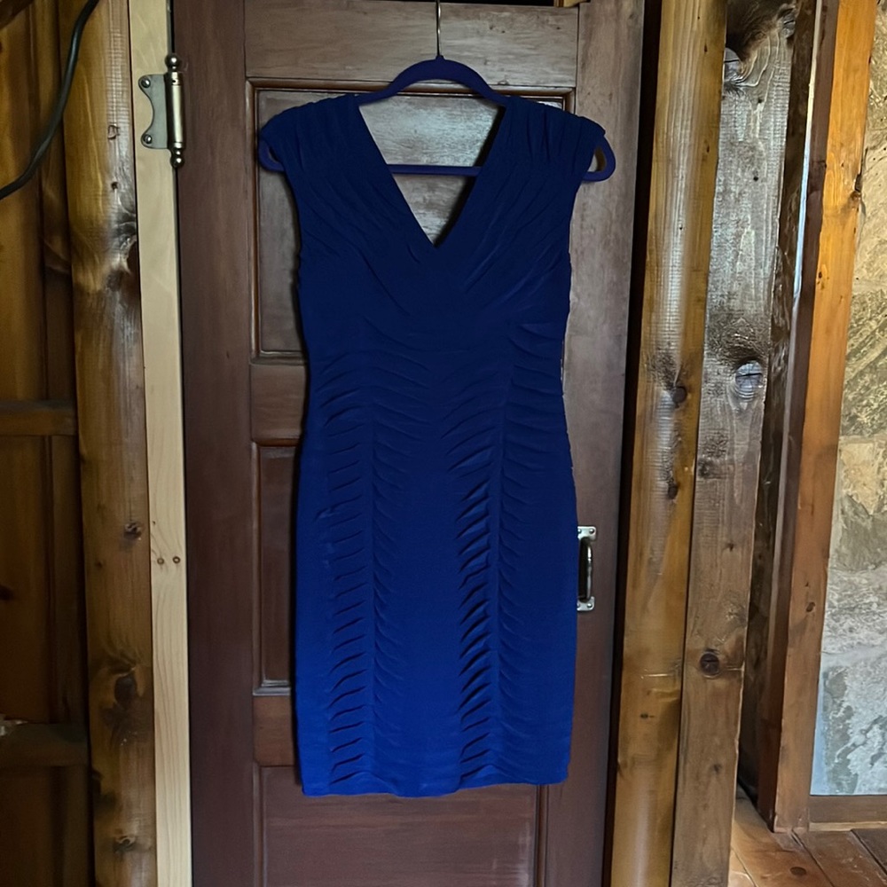 Adriana Papell dress bodycon with beautiful pleats.